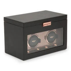 WOLF Axis Double Watch Winder With Storage