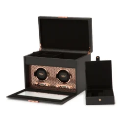 WOLF Axis Double Watch Winder With Storage