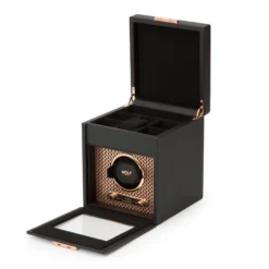 WOLF Axis Single Watch Winder With Storage