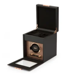 WOLF Axis Single Watch Winder With Storage