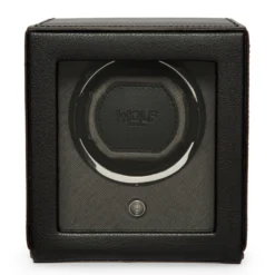 WOLF Cub Single Watch Winder With Cover, Black