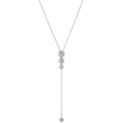 Y-Drop Diamond Pendant Necklace, 14K White Gold