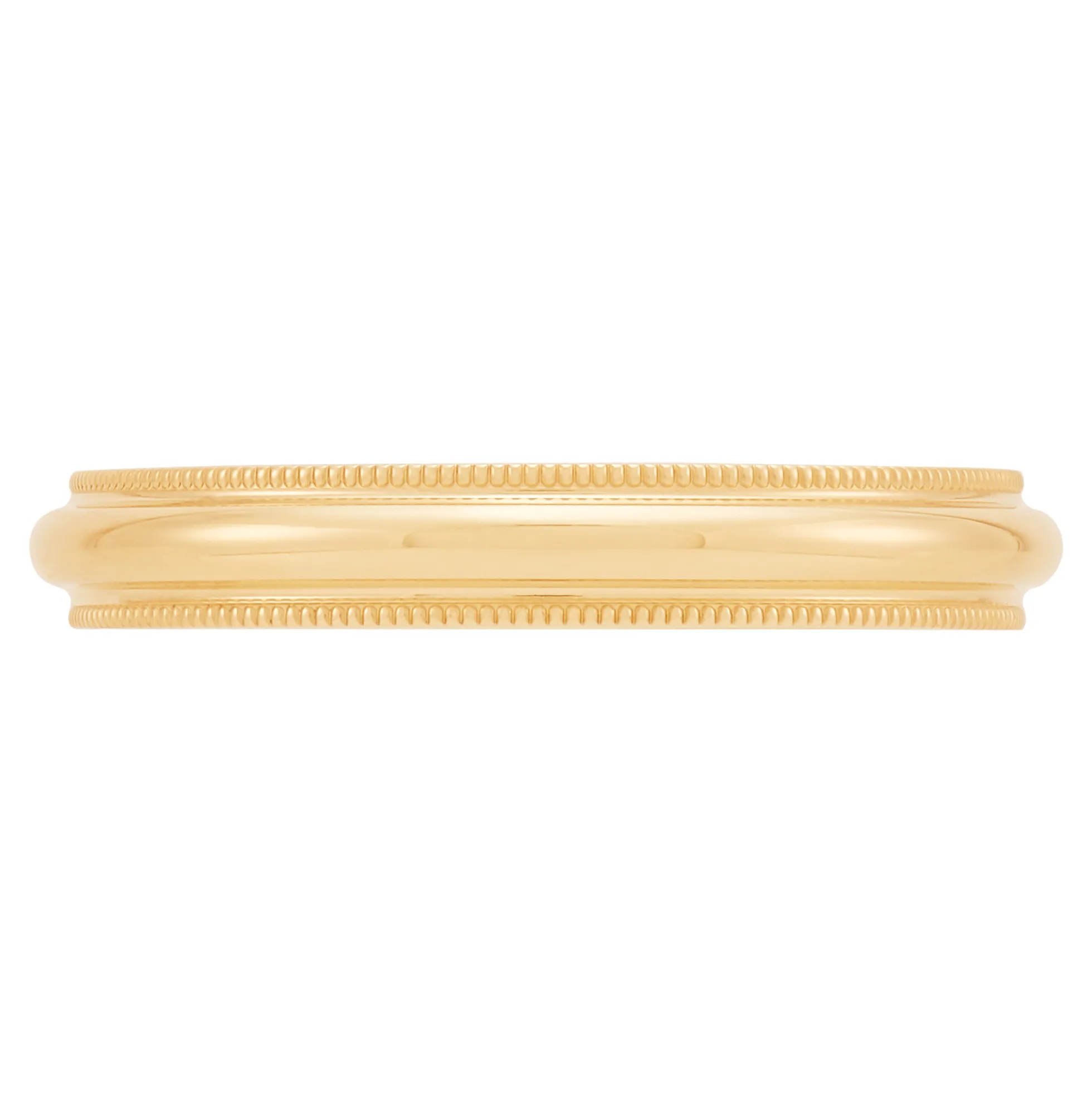 Yellow Gold Polished Milgrain Edge Comfort Fit 3mm Band 18K