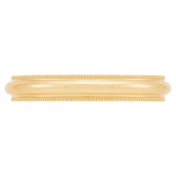 Yellow Gold Polished Milgrain Edge Comfort Fit 3.5mm Band 14K