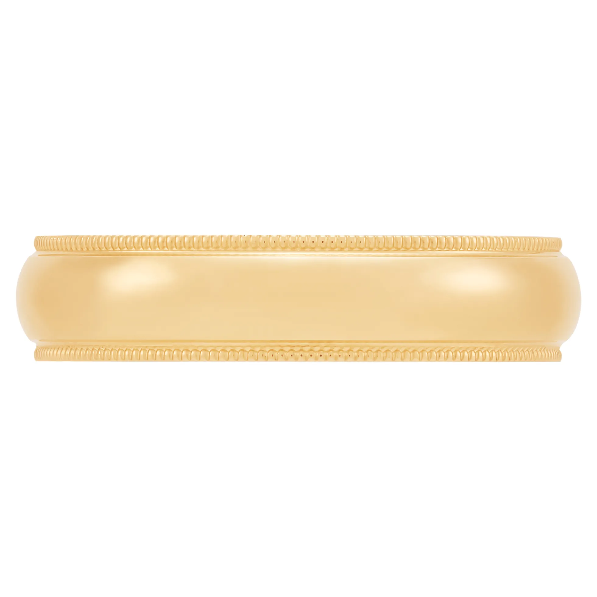 Yellow Gold Polished Milgrain Edge Comfort Fit 5mm Band 18K