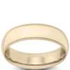 Yellow Gold Polished Milgrain Edge Comfort Fit 6mm Band 14K