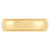 Yellow Gold Polished Milgrain Edge Comfort Fit 6mm Band 18K