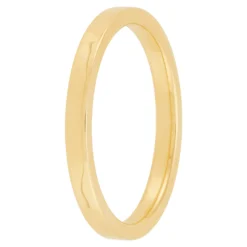 Yellow Gold Polished Pipe Comfort Fit 2mm Band 18K