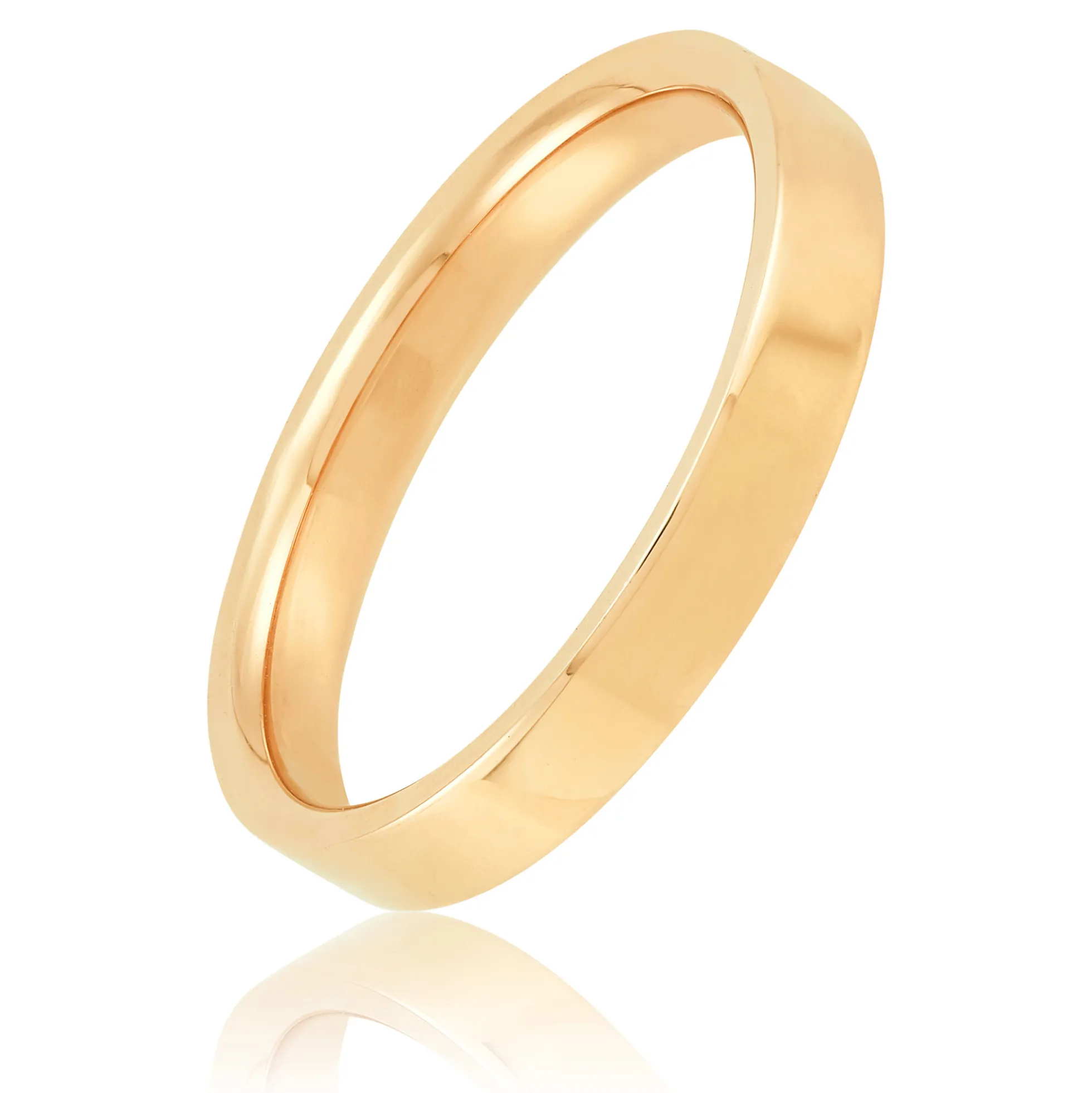 Yellow Gold Polished Pipe Comfort Fit 3mm Band 18K