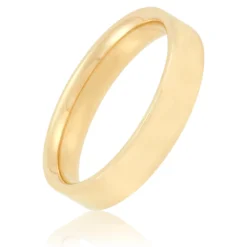 Yellow Gold Polished Pipe Comfort Fit 4mm Band 14K