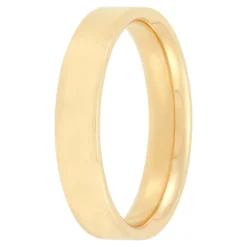 Yellow Gold Polished Pipe Comfort Fit 4mm Band 18K
