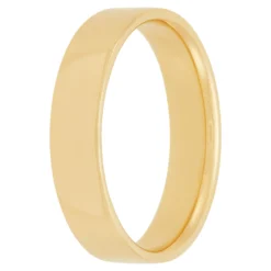 Yellow Gold Polished Pipe Comfort Fit 5mm Band 14K