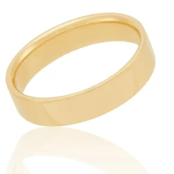 Yellow Gold Polished Pipe Comfort Fit 5mm Band 18K