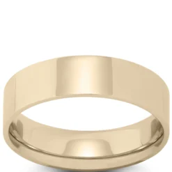 Yellow Gold Polished Pipe Comfort Fit 6mm Band 14K