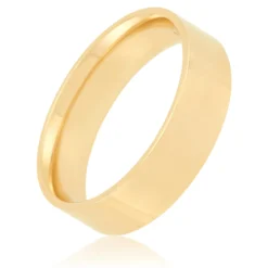 Yellow Gold Polished Pipe Comfort Fit 6mm Band 18K