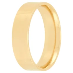 Yellow Gold Polished Pipe Comfort Fit 6mm Band 18K
