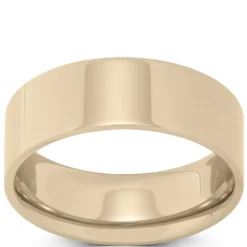 Yellow Gold Polished Pipe Comfort Fit 7mm Band 14K