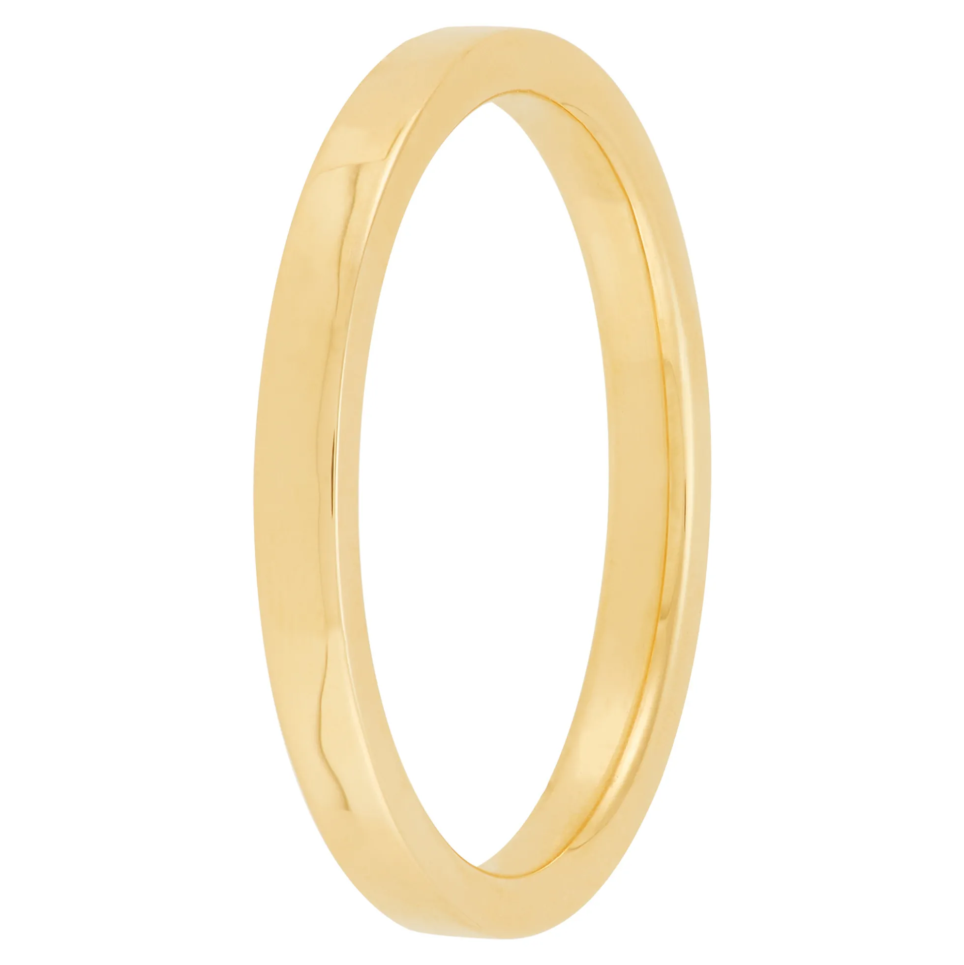 Yellow Gold Polished Pipe Comfort Fit 2mm Band 14K
