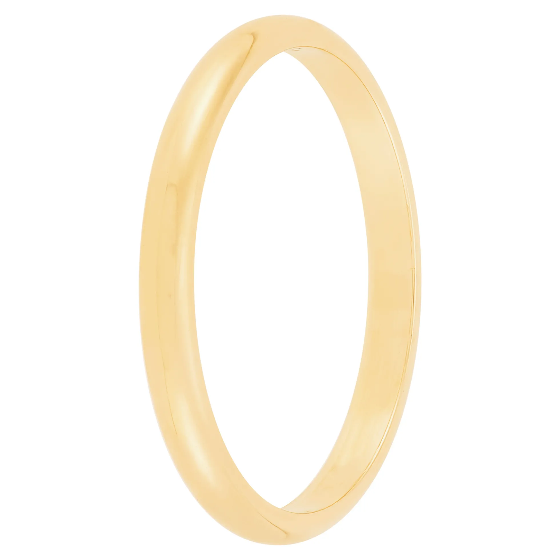 Yellow Gold Polished Rounded 2mm Band 14K