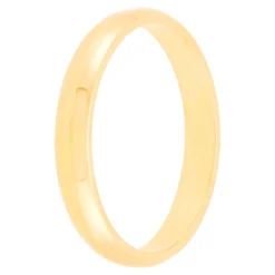 Yellow Gold Polished Rounded 3mm Band 18K