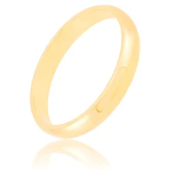 Yellow Gold Polished Rounded 3mm Band 18K