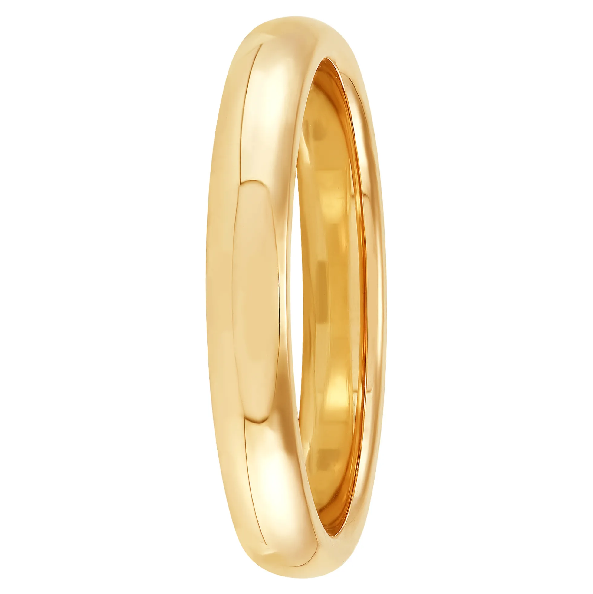 Yellow Gold Polished Rounded Comfort Fit 3mm Band 18K