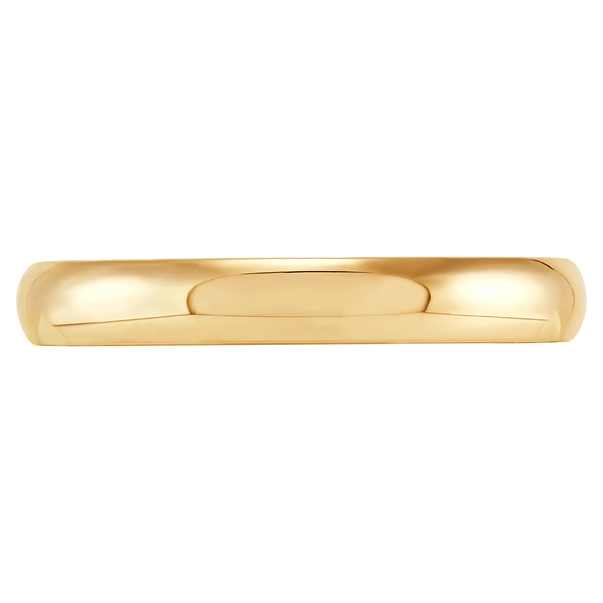 Yellow Gold Polished Rounded Comfort Fit 3mm Band 18K