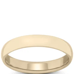 Yellow Gold Polished Rounded Comfort Fit 4mm Band 14K