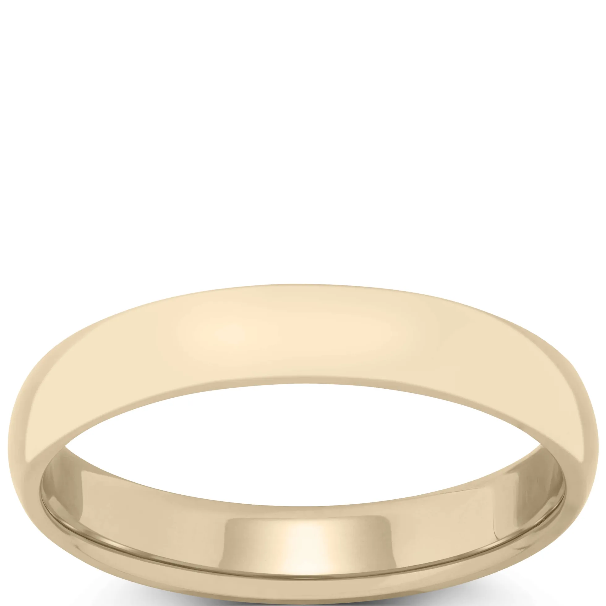 Yellow Gold Polished Rounded Comfort Fit 4mm Band 14K