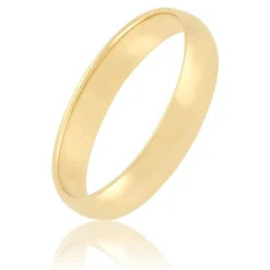 Yellow Gold Polished Rounded 4mm Band 18K