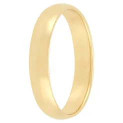 Yellow Gold Polished Rounded 4mm Band 18K