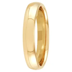 Yellow Gold Polished Rounded Comfort Fit 4mm Band 18K