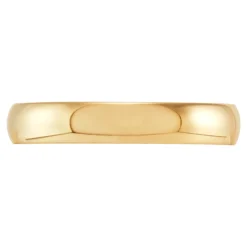 Yellow Gold Polished Rounded Comfort Fit 4mm Band 18K