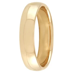 Yellow Gold Polished Rounded Comfort Fit 5mm Band 14K