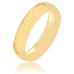 Yellow Gold Polished Rounded 5mm Band 18K