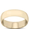 Yellow Gold Polished Rounded 6mm Band 14K