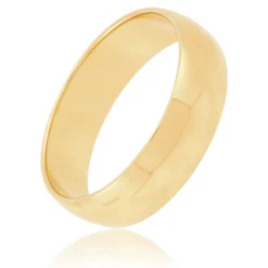 Yellow Gold Polished Rounded 6mm Band 18K