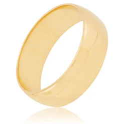Yellow Gold Polished Rounded 7mm Band 18K