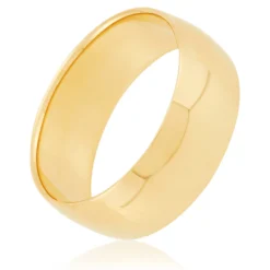 Yellow Gold Polished Rounded 8mm Band 14K