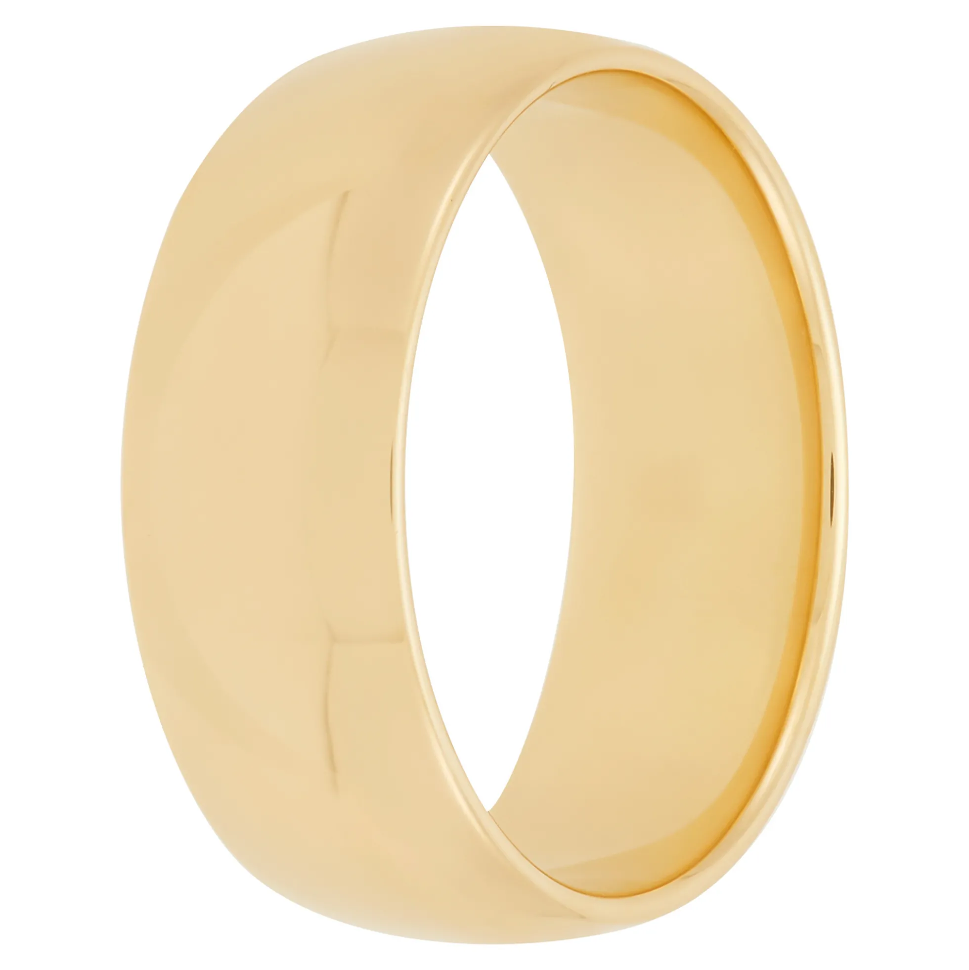 Yellow Gold Polished Rounded Comfort Fit 8mm Band 14K