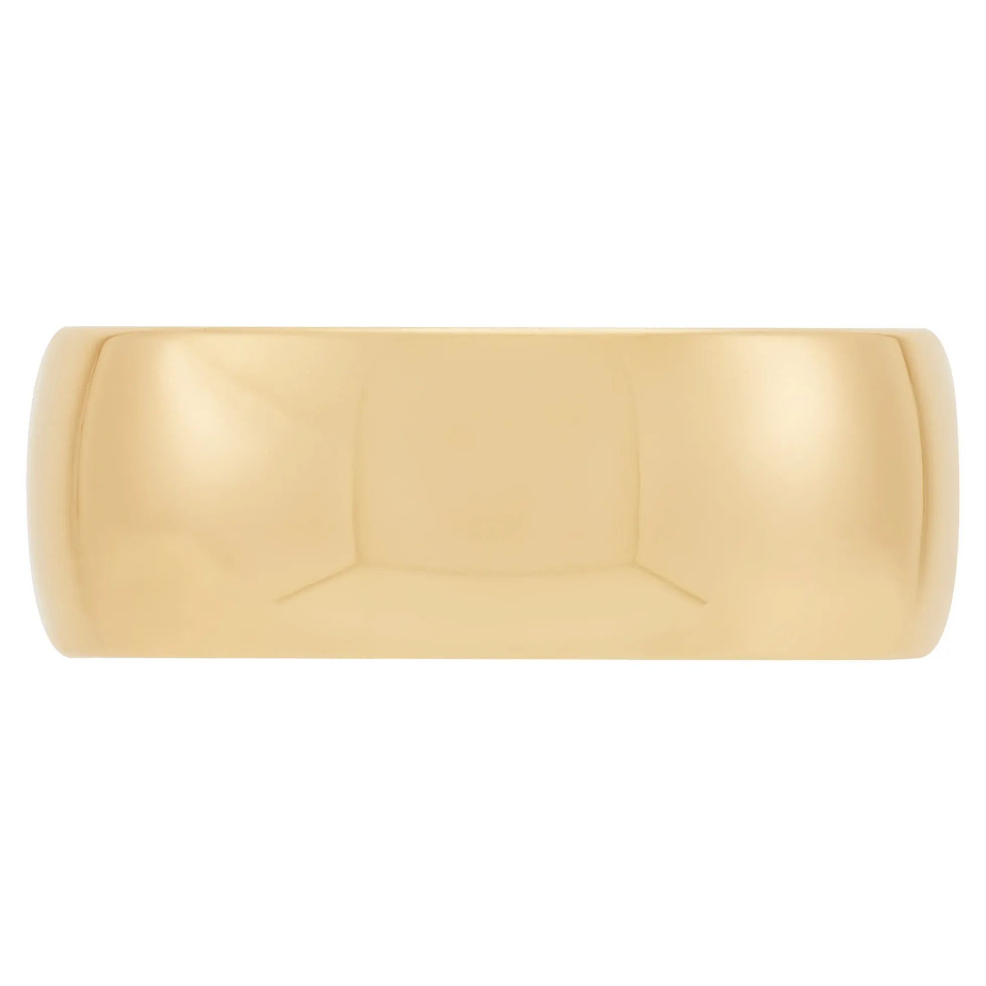 Yellow Gold Polished Rounded Comfort Fit 8mm Band 18K