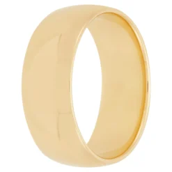 Yellow Gold Polished Rounded Comfort Fit 8mm Band 18K