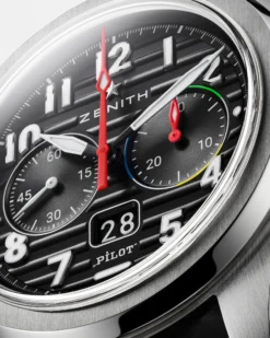 Zenith Aviator's Big Date Flyback Black Dial Watch, 42.5mm