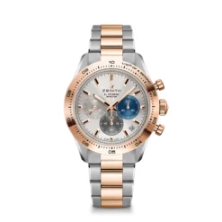 Zenith CHRONOMASTER Sport Watch Silver Dial Rose Gold and Steel Bracelet, 41mm