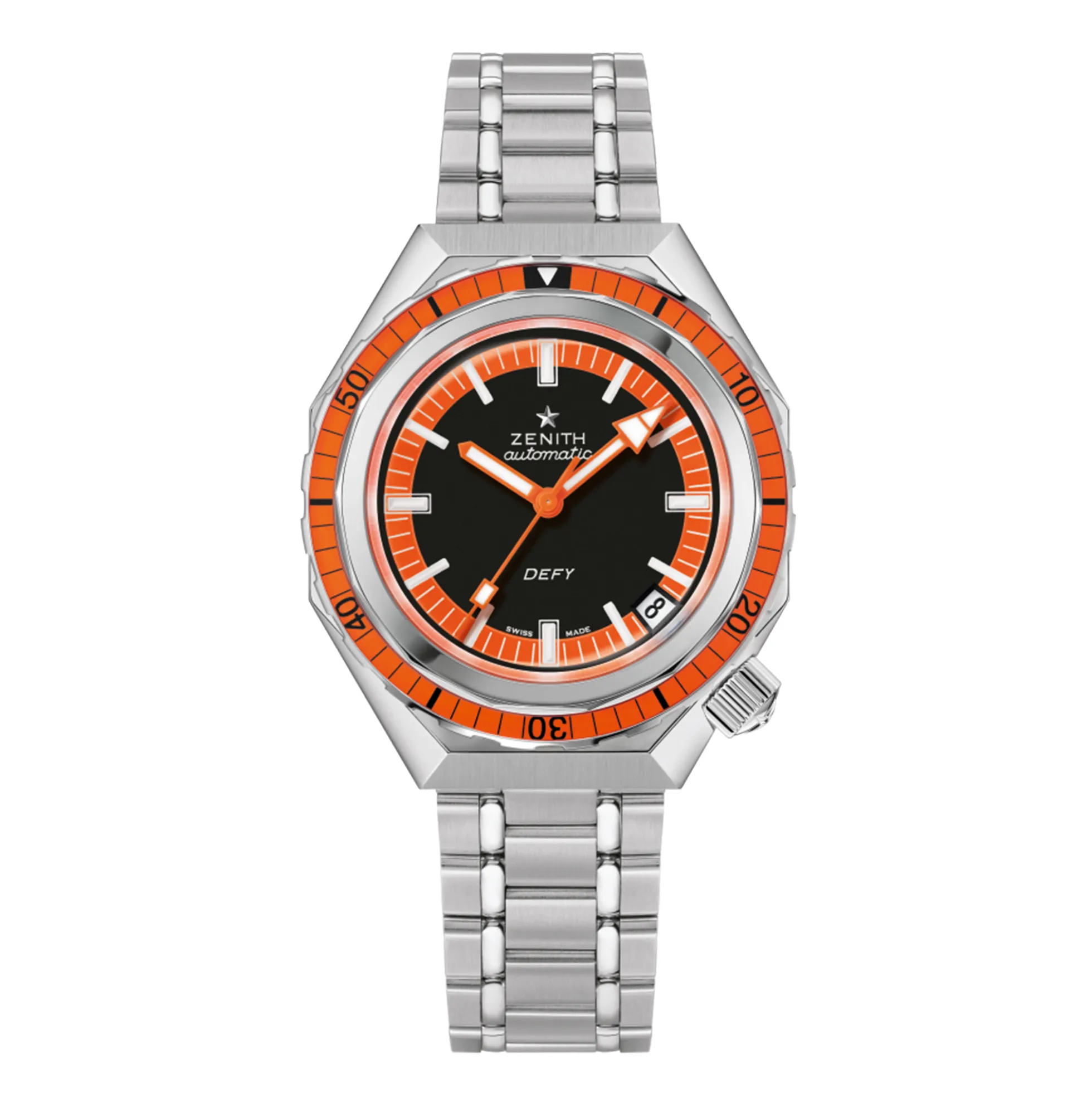 Zenith Defy Revival Black and Orange Dial Watch, 37mm