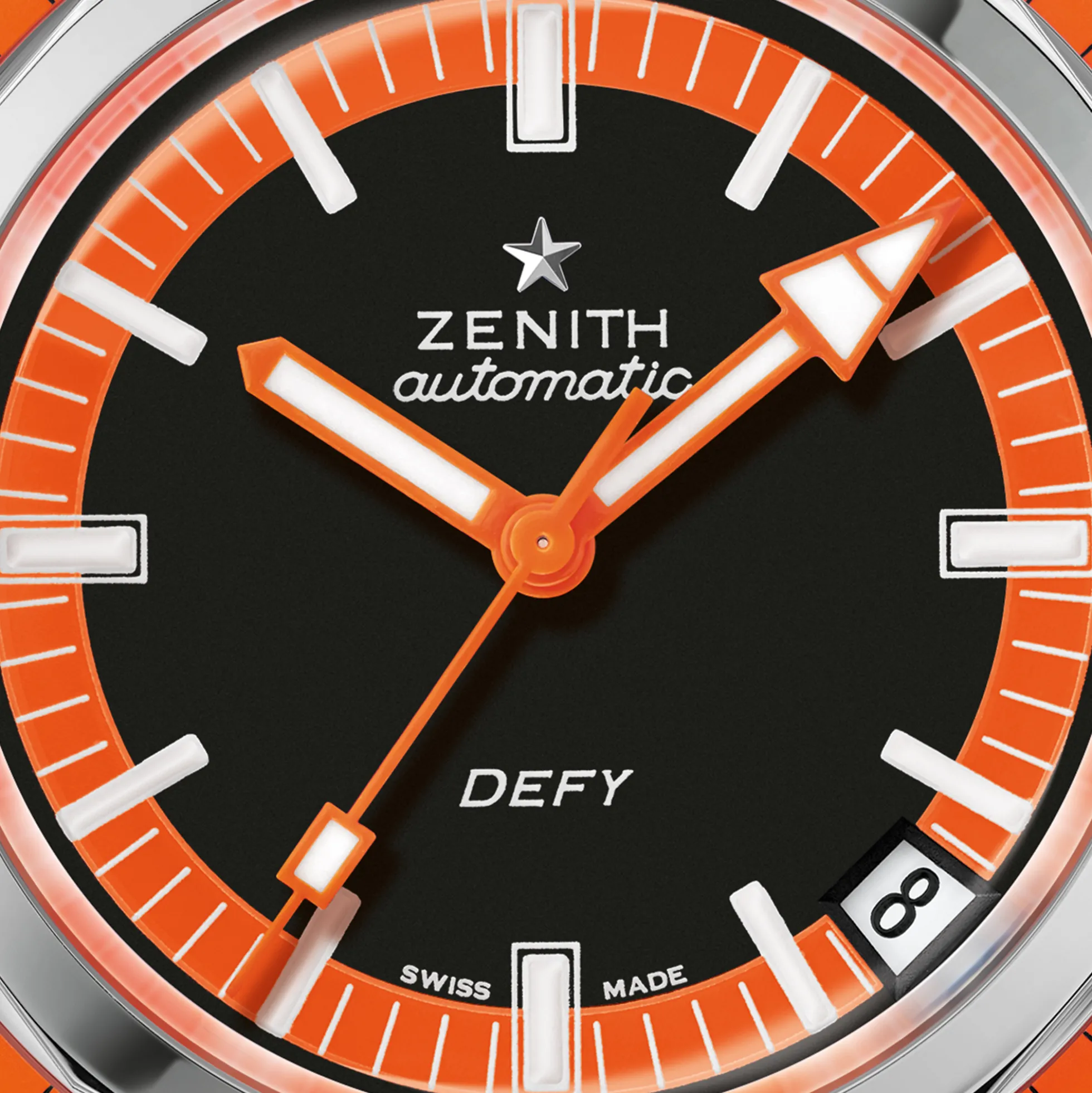 Zenith Defy Revival Black and Orange Dial Watch, 37mm