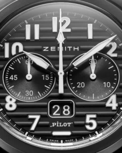 Zenith Pilot Big Date Flyback Black Dial Watch, 42.5mm